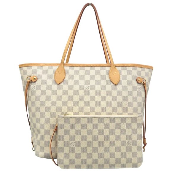 Louis Vuitton Handbags - 100% Authentic Louis Vuitton Neverfull White W/P Damier Azur Canvas Shoulder Bag